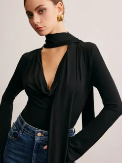 Best Cowl Neck Ribbon T-Shirt T-shirts|Tops