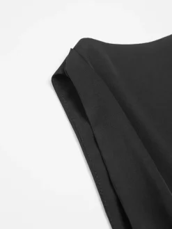Discount Cowl Neck Ruched Open Back Crop Top Crop Tops|Tank Tops & Camis