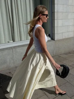 Best Creamy Leisure Midi Skirt Skirts|Bottoms
