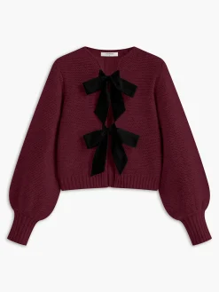 Online Crew Neck Bow Knit Top Sweater Tops|Sweaters & Cardigans