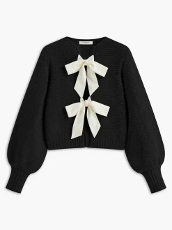 Crew Neck Bow Knit Top Sweater Tops|Sweaters & Cardigans
