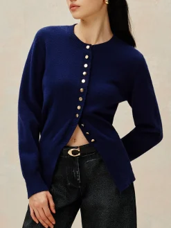 Sale Crew Neck Breasted Jersey Cardigan Cardigans|Sweaters & Cardigans