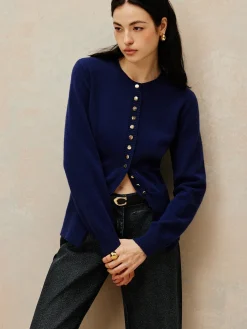 Sale Crew Neck Breasted Jersey Cardigan Cardigans|Sweaters & Cardigans