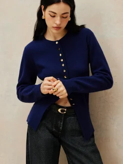 Sale Crew Neck Breasted Jersey Cardigan Cardigans|Sweaters & Cardigans