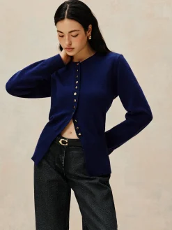 Sale Crew Neck Breasted Jersey Cardigan Cardigans|Sweaters & Cardigans