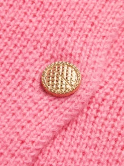 Online Crew Neck Golden Button Knit Outerwear Sweater Tops|Outerwear