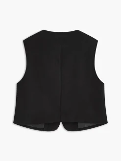 Clearance Crew Neck Irregular-Button Vest Outerwear|Vests