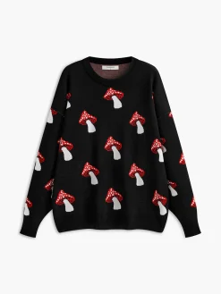 Online Crew Neck Jacquard Pullover Sweater Sweater Tops|Sweaters & Cardigans