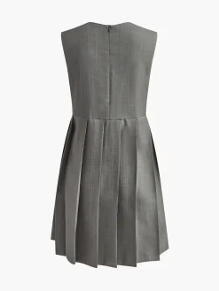 New Crew Neck Panel Pleated Tank Dress Casual Dresses|Short Dresses