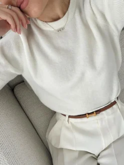 Hot Crew Neck Plain Knit Top Sweater Tops|Sweaters & Cardigans