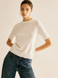 Hot Crew Neck Plain Knit Top Sweater Tops|Sweaters & Cardigans
