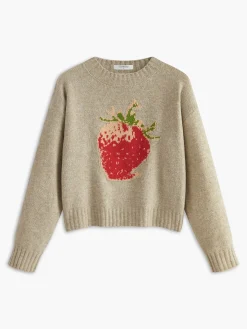Sale Crew Neck Strawberry Warm Sweater Sweater Tops|Sweaters & Cardigans