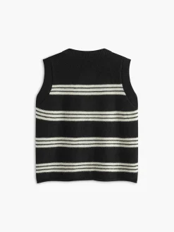 Hot Crew Neck Striped Sweater Vest Sweater Vests|Sweaters & Cardigans