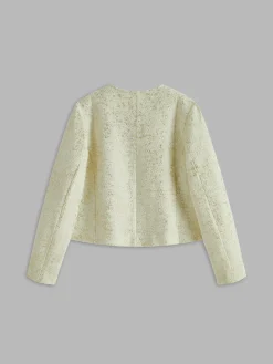 Discount Crew Neck Tweed Breasted Jacket Outerwear|Tops