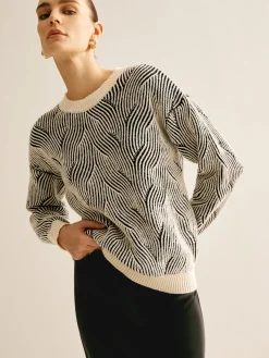 Sale Crew Neck Two Tone Sweater Sweater Tops|Sweaters & Cardigans