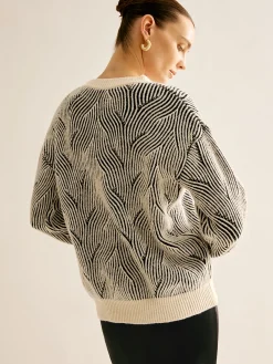 Sale Crew Neck Two Tone Sweater Sweater Tops|Sweaters & Cardigans