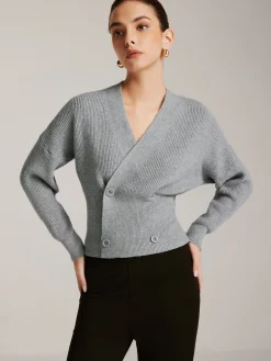Best Criss Cross Button Cinched Sweater Sweater Tops|Sweaters & Cardigans