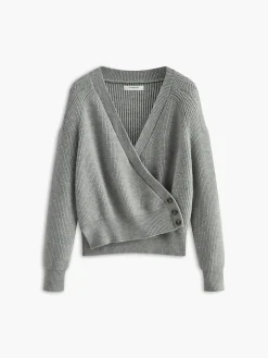 Clearance Criss Cross Button Sweater Sweater Tops|Sweaters & Cardigans