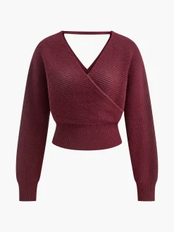 Criss Cross Cinched Sweater Sweater Tops|Sweaters & Cardigans
