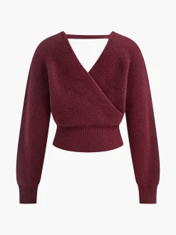 Criss Cross Cinched Sweater Sweater Tops|Sweaters & Cardigans