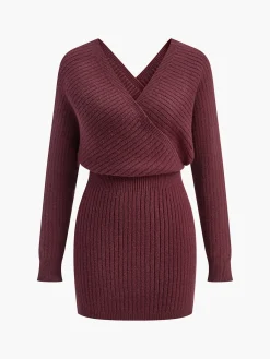Online Criss Cross Cinched Sweater Dress Sweater Dresses|Vacation Dresses
