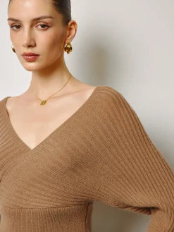 Best Criss Cross Cinched Waist Sweater Knitwear|Tops