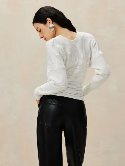 New Criss Cross Crop Knit Top Sweater Tops|Sweaters & Cardigans