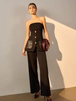 Best Criss Cross Faux Leather Panel Pants Pants|Bottoms