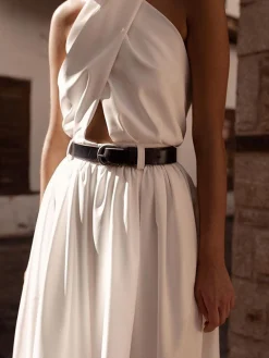 New Criss Cross Halter Backless Jumpsuit Without Belt White Dresses|Jumpsuits & Rompers