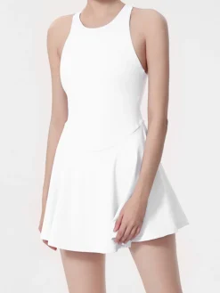 Online Criss Cross Jersey Active Dress White Dresses|Activewear