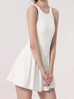 Online Criss Cross Jersey Active Dress White Dresses|Activewear