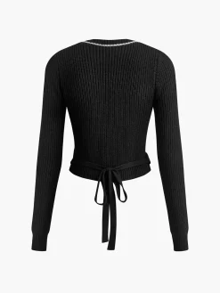 New Criss Cross Lace Up Sweater Sweater Tops|Sweaters & Cardigans