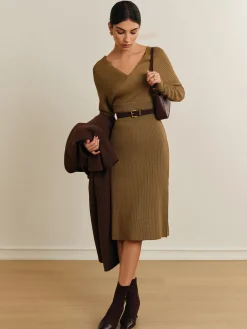 Clearance Criss Cross Sweater Dress Without Belt Sweater Dresses|Vacation Dresses
