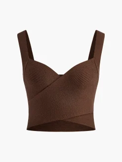 Discount Criss Cross Sweetheart Crop Sweater Vest Sweater Vests|Sweaters & Cardigans