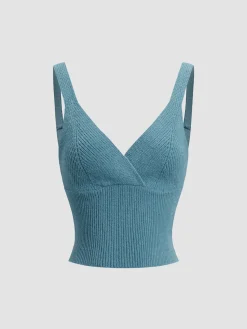 Sale Criss Cross Tie Back Crop Sweater Vest Sweater Vests|Sweaters & Cardigans