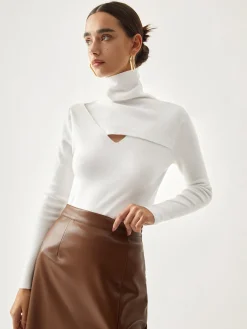 Hot Criss Cross Turtleneck Long Sleeve Knit Top Sweater Tops|Sweaters & Cardigans
