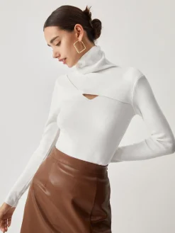 Hot Criss Cross Turtleneck Long Sleeve Knit Top Sweater Tops|Sweaters & Cardigans