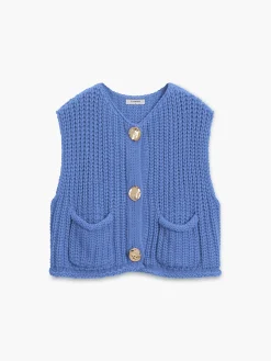 Hot Crochet Button-Front Sweater Vest Sweater Vests|Sweaters & Cardigans