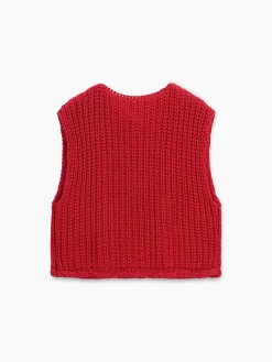 Discount Crochet Button-Front Sweater Vest Sweater Vests|Sweaters & Cardigans