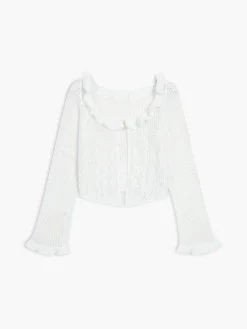 Hot Crochet Eyelet Fly Away Cardigan Cardigans|Sweaters & Cardigans