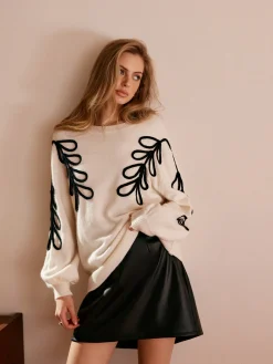 Sale Crochet Floral Pullover Sweater Sweater Tops|Sweaters & Cardigans