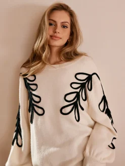 Sale Crochet Floral Pullover Sweater Sweater Tops|Sweaters & Cardigans