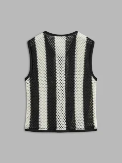 Online Crochet Flower Hollow Sweater Vest Sweater Vests|Sweaters & Cardigans