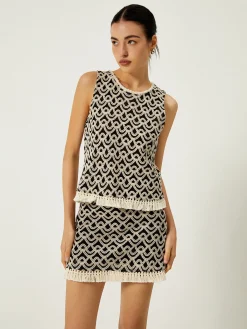 Clearance Crochet Wave Pattern Tassel Decor Tank Top Tank Tops & Camis|Matching Sets