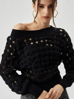 Best Crocheted Circle Hollow Off Shoulder Blouse Blouses & Shirts|Tops