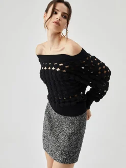 Best Crocheted Circle Hollow Off Shoulder Blouse Blouses & Shirts|Tops