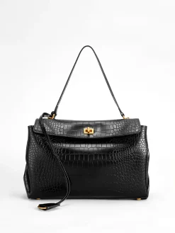 Crocodile Embossed Large Handbag Bags|Accessories