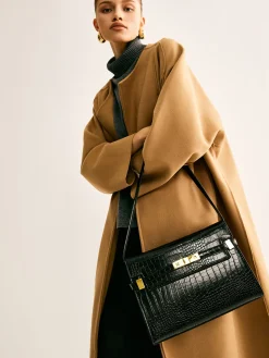 Crocodile Embossed Shoulder Tofu Bag Bags|Accessories