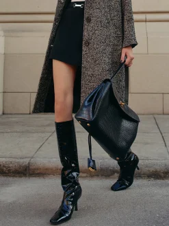 Sale Crocodile Pattern Knee High Boots Shoes|Accessories