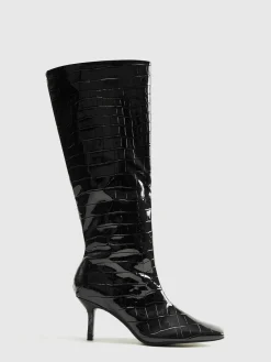 Sale Crocodile Pattern Knee High Boots Shoes|Accessories